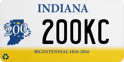 IN license plate 200KC