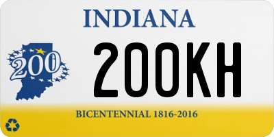 IN license plate 200KH