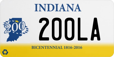 IN license plate 200LA