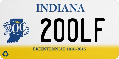 IN license plate 200LF