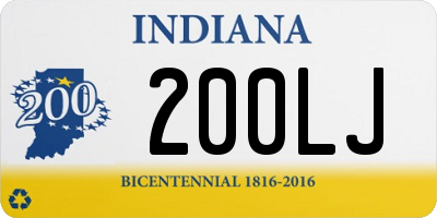 IN license plate 200LJ