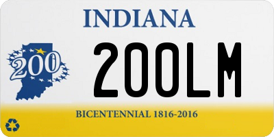 IN license plate 200LM