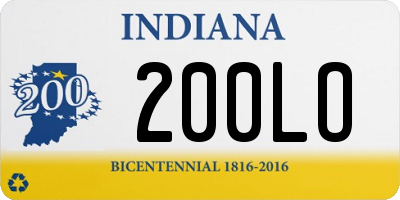 IN license plate 200LO