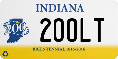 IN license plate 200LT