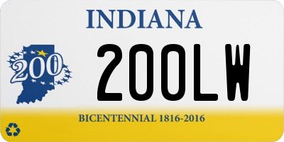 IN license plate 200LW