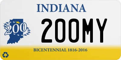 IN license plate 200MY