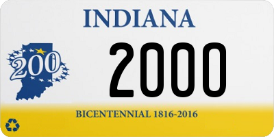 IN license plate 200O