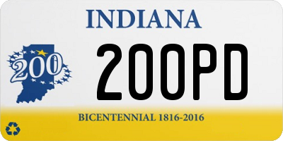 IN license plate 200PD