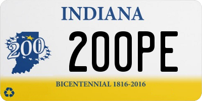 IN license plate 200PE