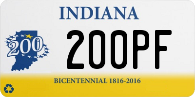 IN license plate 200PF