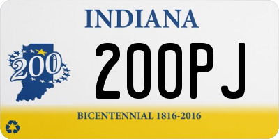 IN license plate 200PJ