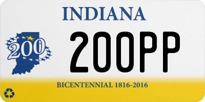 IN license plate 200PP