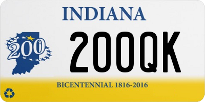 IN license plate 200QK