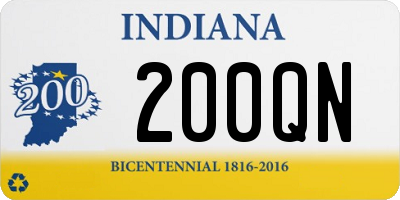 IN license plate 200QN