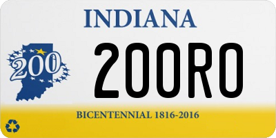 IN license plate 200RO