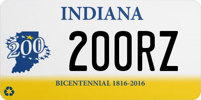 IN license plate 200RZ