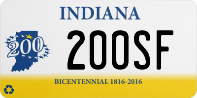 IN license plate 200SF