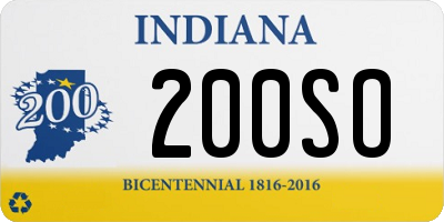 IN license plate 200SO