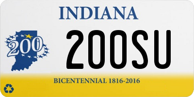 IN license plate 200SU