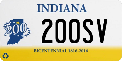 IN license plate 200SV