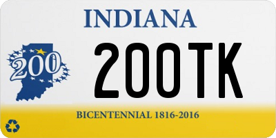 IN license plate 200TK