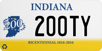 IN license plate 200TY