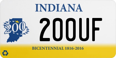 IN license plate 200UF