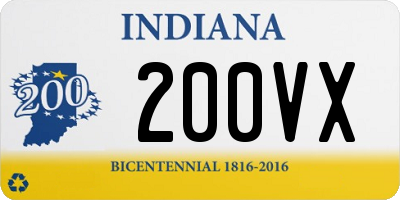 IN license plate 200VX