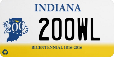 IN license plate 200WL