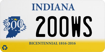 IN license plate 200WS