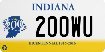 IN license plate 200WU