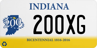 IN license plate 200XG