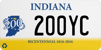 IN license plate 200YC