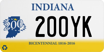 IN license plate 200YK