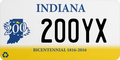 IN license plate 200YX