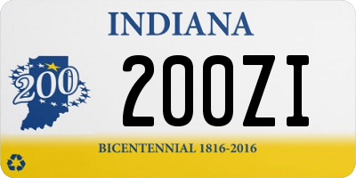 IN license plate 200ZI