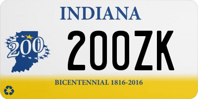 IN license plate 200ZK