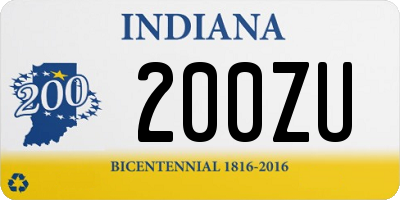 IN license plate 200ZU