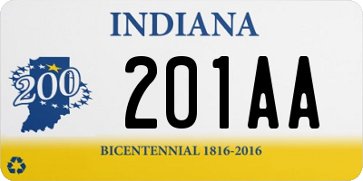 IN license plate 201AA