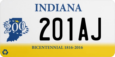 IN license plate 201AJ