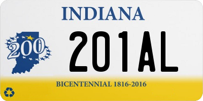 IN license plate 201AL