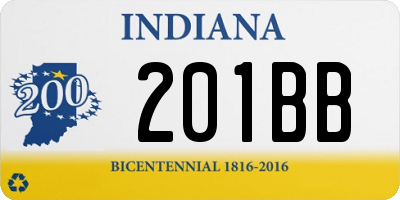 IN license plate 201BB