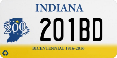 IN license plate 201BD