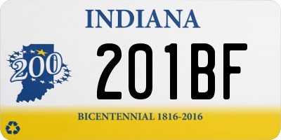 IN license plate 201BF