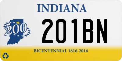 IN license plate 201BN