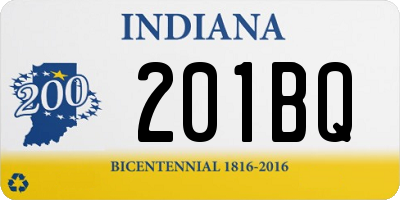 IN license plate 201BQ