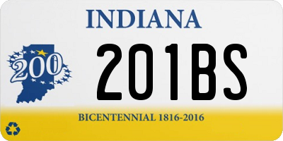 IN license plate 201BS