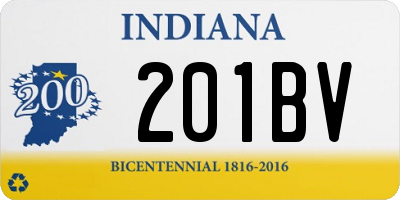 IN license plate 201BV