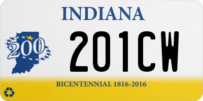 IN license plate 201CW