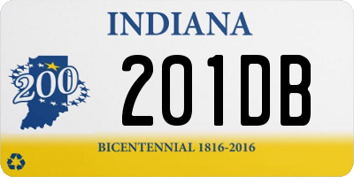 IN license plate 201DB